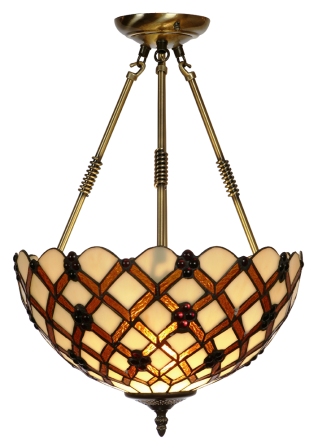 14 Inch Cream and Gold Suspended Shade
