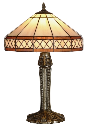 14 Inch Brown & Cream Table Lamp