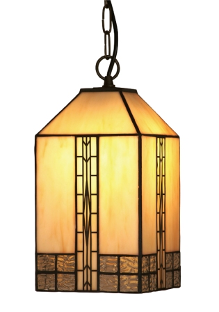 Cream Art Deco design square ceiling shade