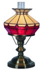 10 Inch Beige/Red Oil Style Table Lamp