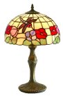 15 Inch Floral Table Lamp with Dragon Fly Motif