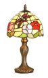 8 Inch Floral Table Lamp with Dragon Fly Motif
