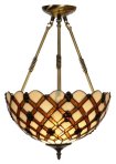 14 Inch Cream and Gold Suspended Shade