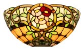 Mackintosh design leaded glass wall uplighter