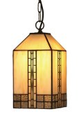 Cream Art Deco design square ceiling shade