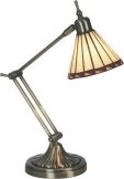 Adjustable desk lamp with glass shade