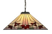 Square Floral Tiffany Pendant Light