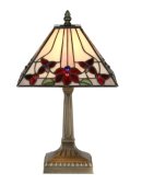 9 Inch Square Floral Tiffany Table Lamp