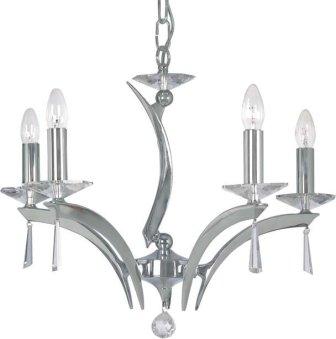 5 Light Chrome Plated Brass Crystal Chandelier