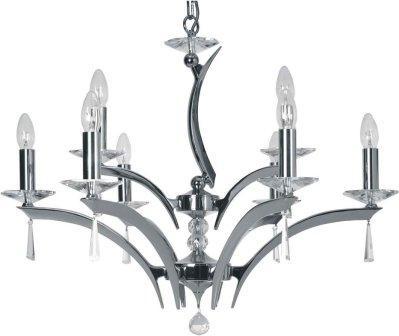 9 Light Chrome Plated Brass Crystal Chandelier