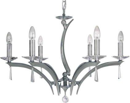 6 Light Chrome Plated Brass Crystal Chandelier